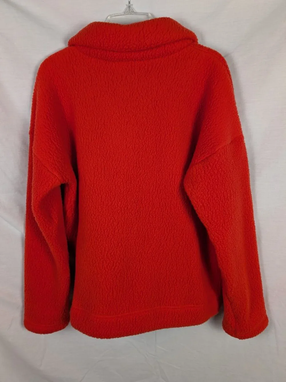 J Crew Red Polartec‎ Sherpa Half Zip Pullover Jacket M Relaxed Fit Winter Cozy
